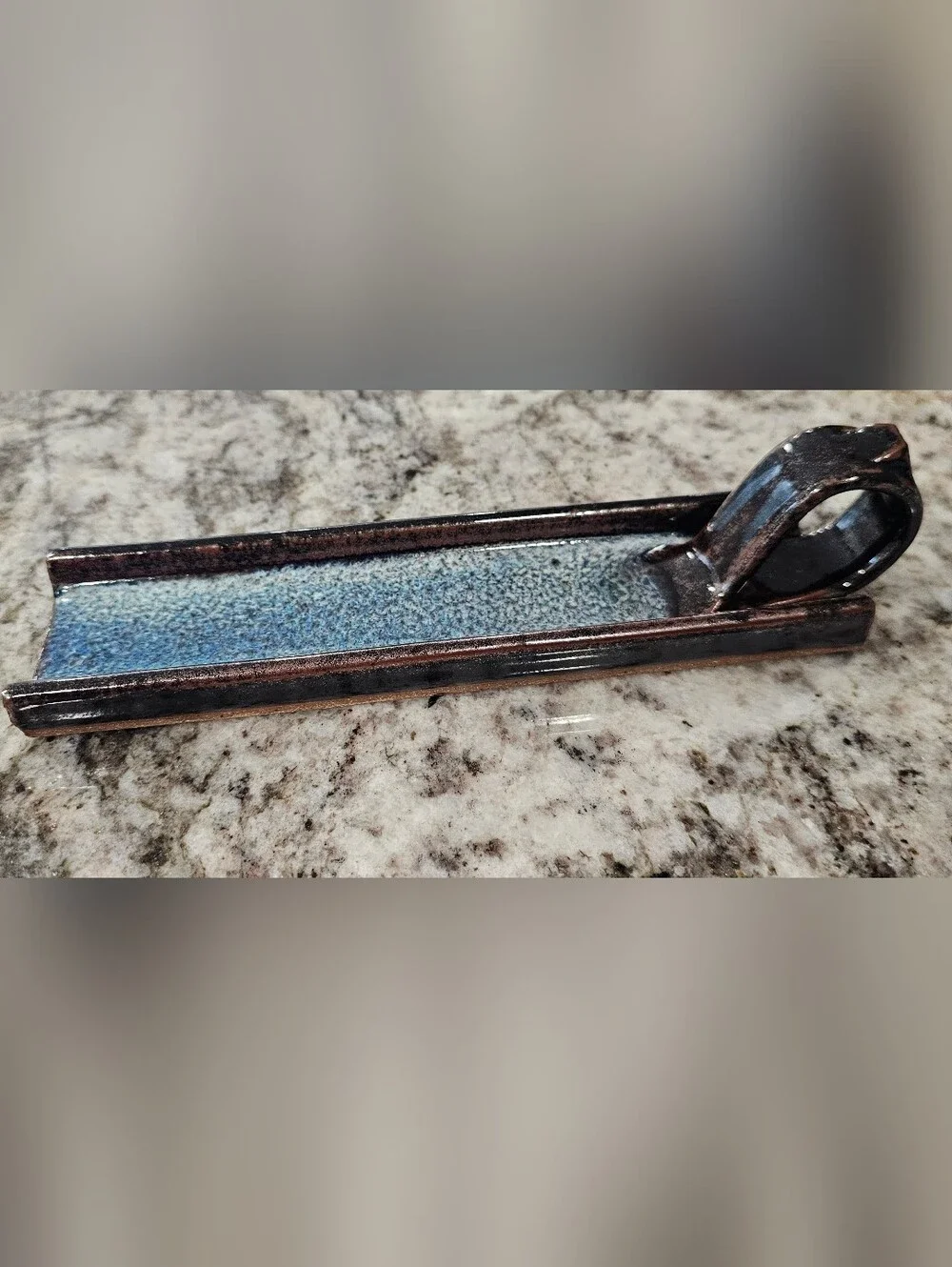 Blue Glazed Ceramic Butter Tray by Alewine Pottery